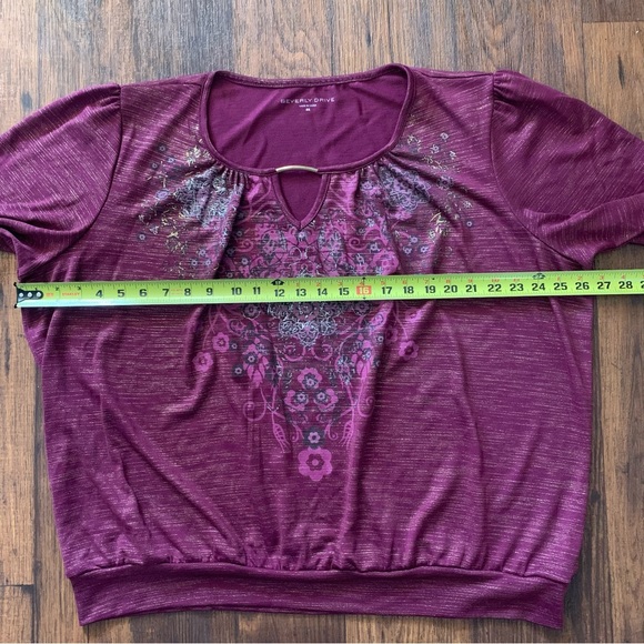 Beverly Drive 3x women’s Purple blouse Plus Size, Shining - Picture 6 of 8